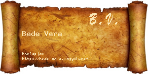 Bede Vera névjegykártya